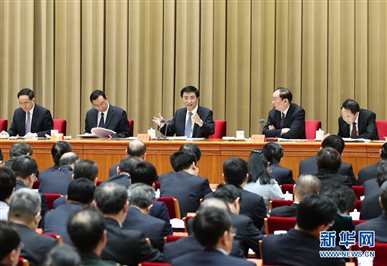 1月3日，全国宣传部长会议在北京召开。中共中央政治局常委、中央书记处书记王沪宁出席会议并讲话。新华社记者 鞠鹏 摄